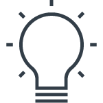 A light bulb going off representing innovation. 
