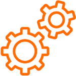 Cog icon in orange colour