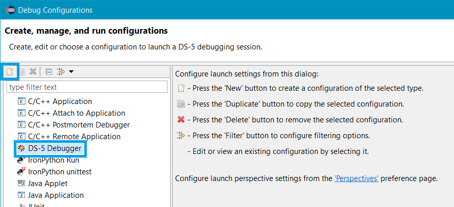Debug configurations - Debugger tab