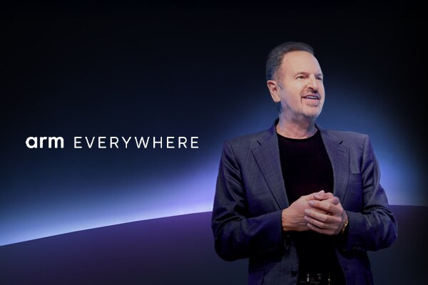 Arm everywhere banner - Rene Haas, Arm CEO