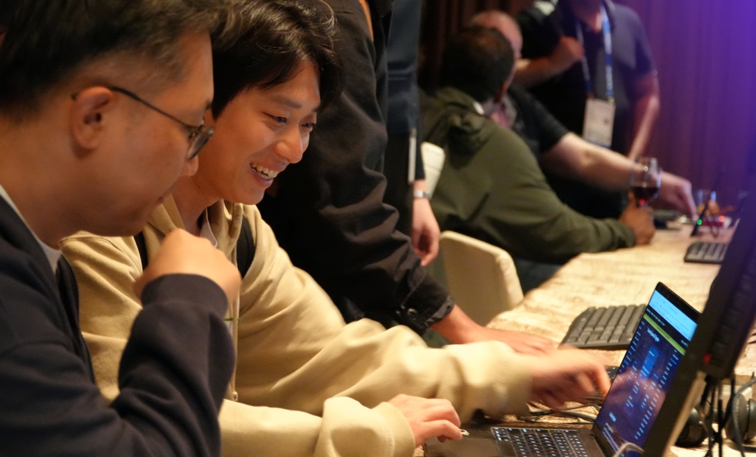 Developers participating in hands-on AI session