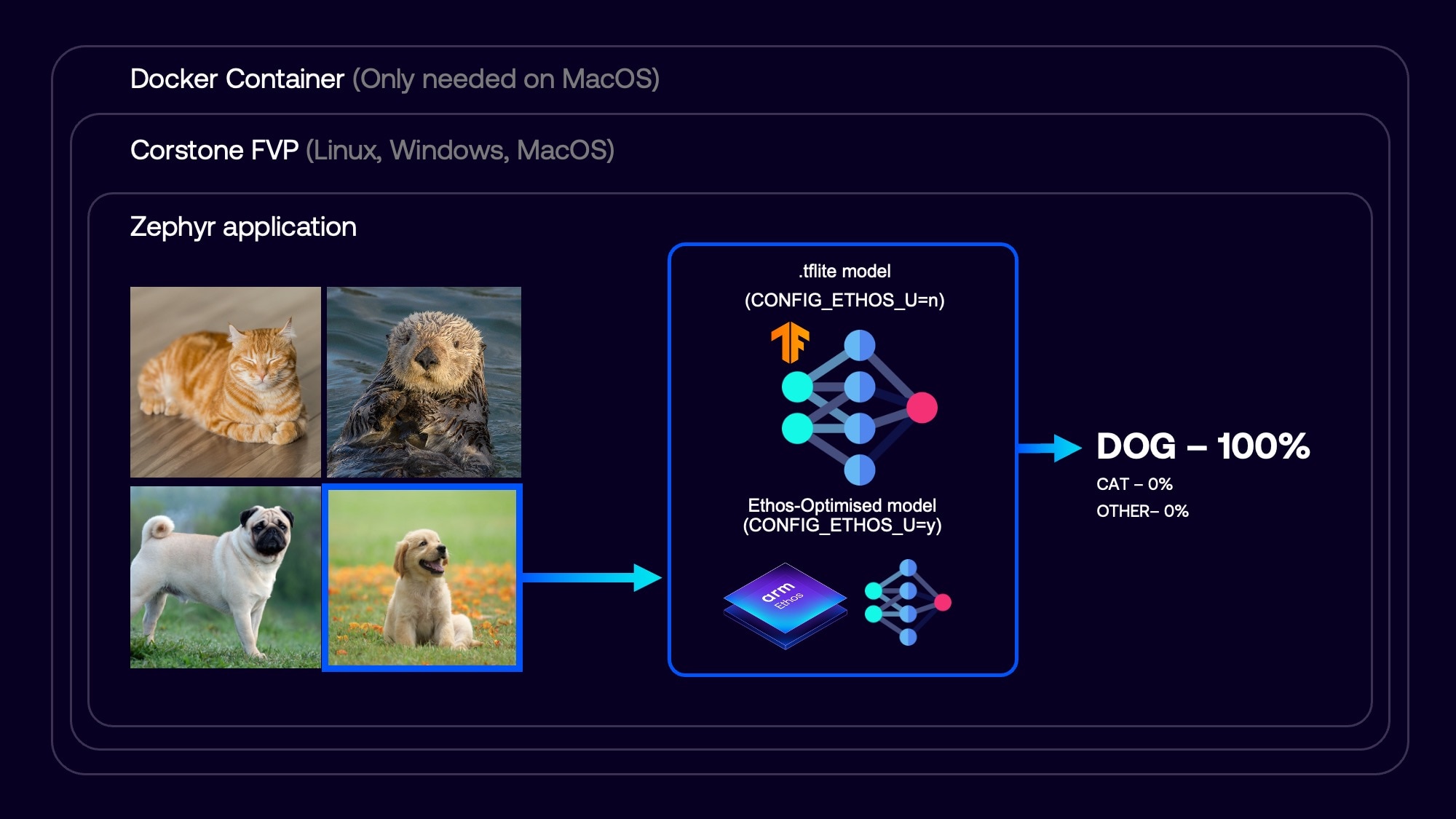 Edge AI on microcontrollers using a MobileNetV2 model